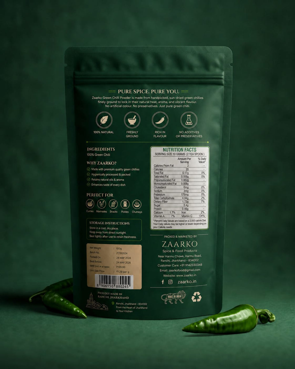 ZAARKO GREEN CHILI